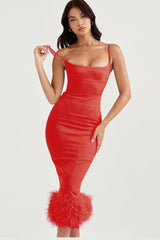 Helena Orchid Satin Midi Dress | Dress In Beauty