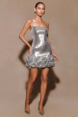 Faye Sequin Flower Mini Dress | Dress In Beauty