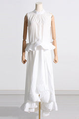 Ruffled Waist Halter Top + Maxi Skirt Set | Dress In Beauty