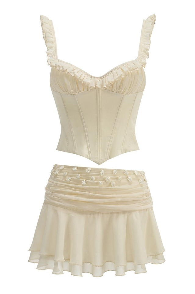 Amelia Corset Lace Up Ruffle Skirt Set | Dress In Beauty