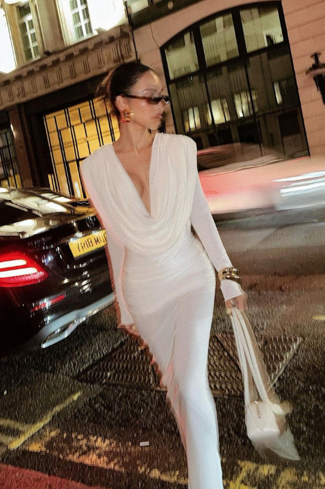 Draped Cowl Neck Maxi Dress | Dress In Beauty