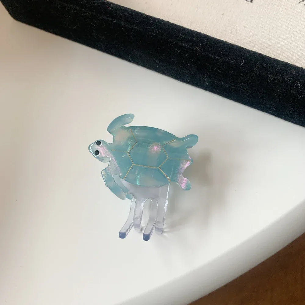 Sea Turtle Acetate Hair Claw Clip - View 11 | TEVQA