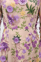 Lara Floral Applique Mini Dress - View 12 | TEVQA