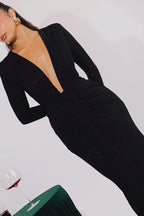 Sparkly long sleeve maxi dress - View 9 | TEVQA
