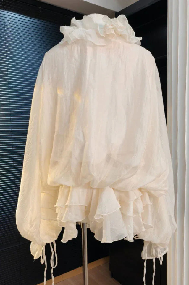 Puff Sleeve Tiered Mini Dress - View 13 | TEVQA