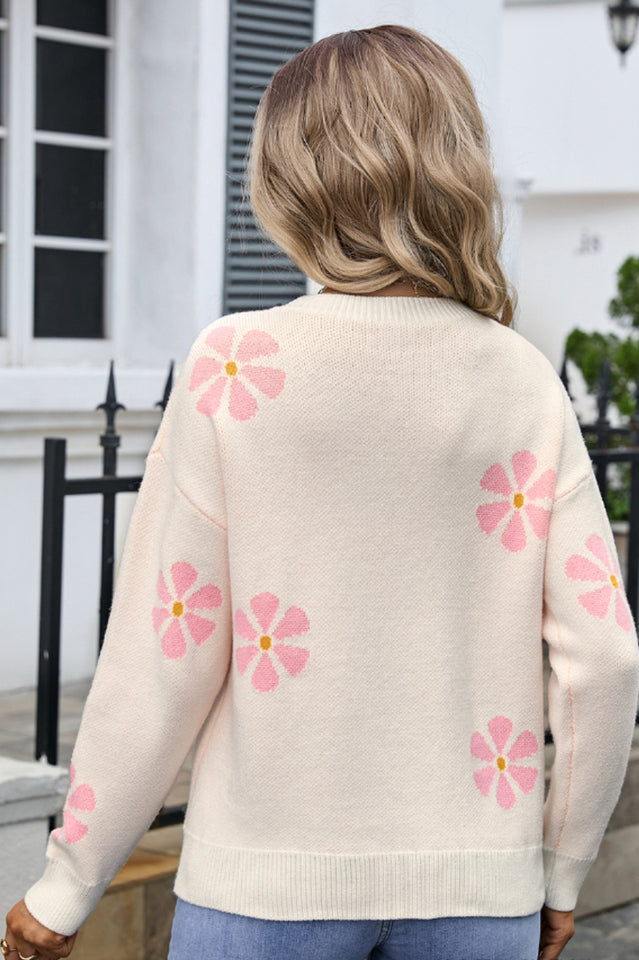 Round Neck Long Sleeve Sweater | Dress In Beauty