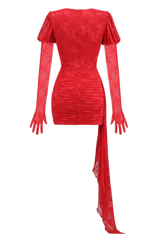 Cutout Puff Sleeve Mini Dress - View 9 | TEVQA