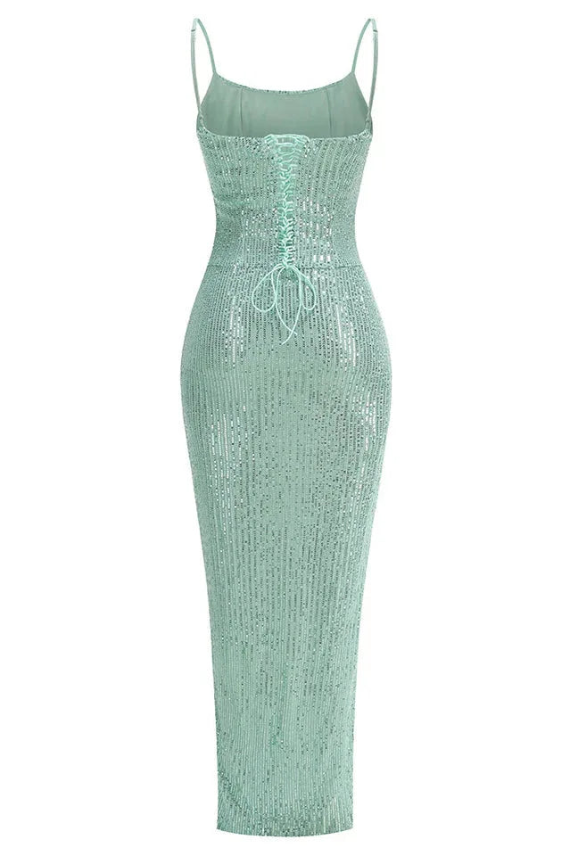 Sequin Corset Maxi Dress - View 6 | TEVQA