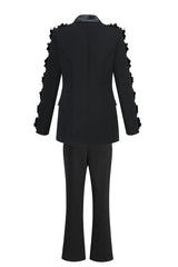 Leonie Flower Embellished Black Blazer | Dress In Beauty