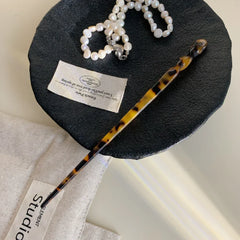 French Design Twist Acetate Hair Stick (6.9 Inch) - TEVQA