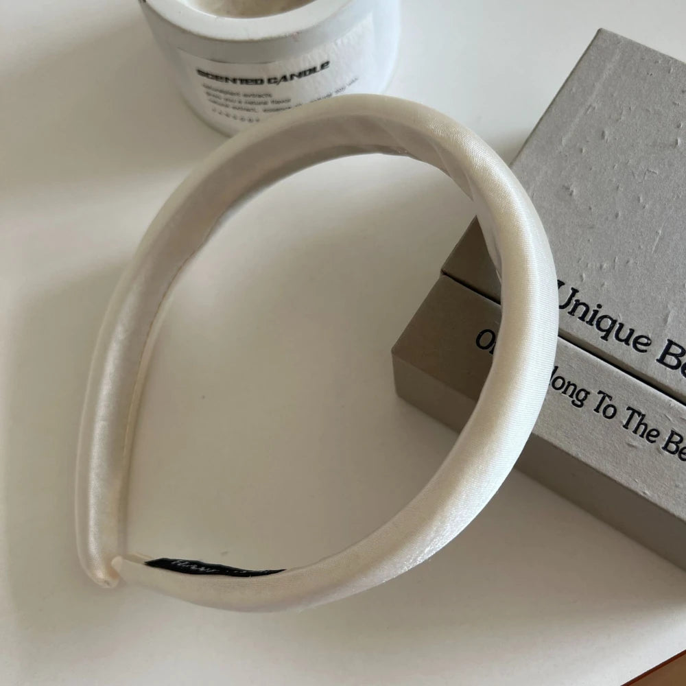 Classic Padded Satin Headband - 0.8 Inch Wide Elegant Hair Band