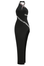 Formal Halter Neck Gown with Open Back - View 7 | TEVQA