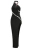 Formal Halter Neck Gown with Open Back - View 7 | TEVQA