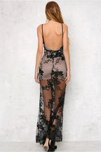 Sequin Maxi Dress with High Slit - View 10 | TEVQA