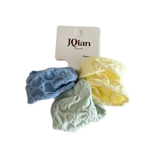 Wide Crinkled Fabric Scrunchie - Gentle Snag-Free Hair Tie - TEVQA