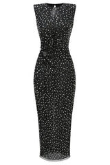 Rhinestone Cutout Mesh Maxi Gown | Dress In Beauty