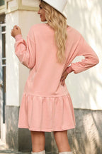Heathered knit sweatshirt dress - View 7 | TEVQA