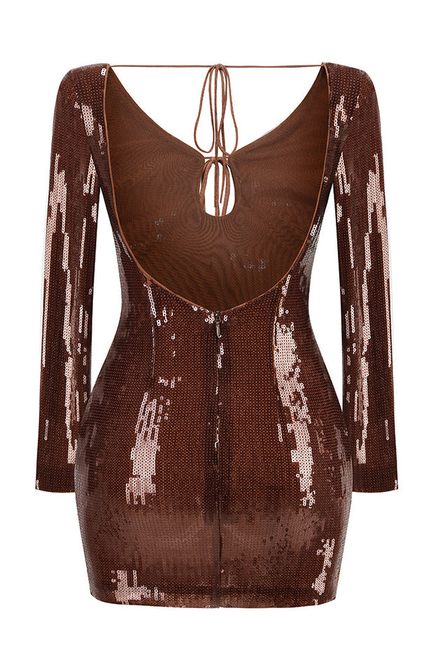 Aoibhe Long Sleeve Sequin Mini Dress | Dress In Beauty