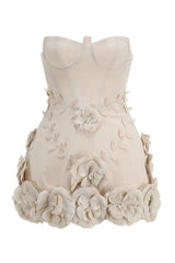 Bice Nude Strapless Bustier Flower Dress | Dress In Beauty