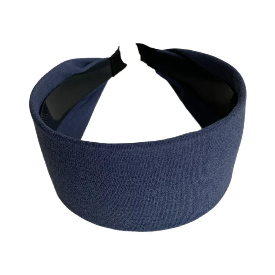 A navy blue fabric headband with a twisted knot detail. Main image