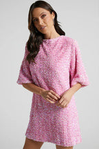 Velour Sequins Mini Dress - TEVQA