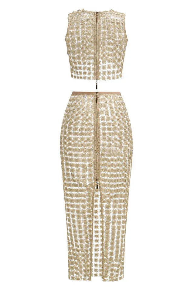 Saia Champagne Crochet Set - TEVQA