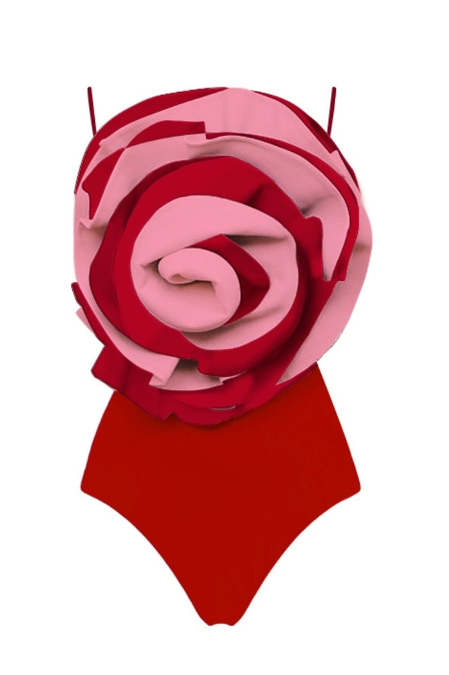 3D Flower One Piece Swimsuit & Skirt Set | Dress In Beauty
