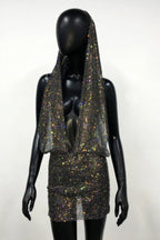 Sparkling Embellished V-Neck Mini Dress - View 7 | TEVQA