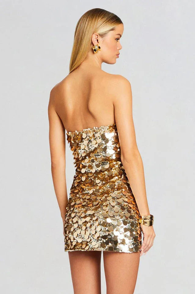 Strapless Sequin Mini Dress - View 6 | TEVQA