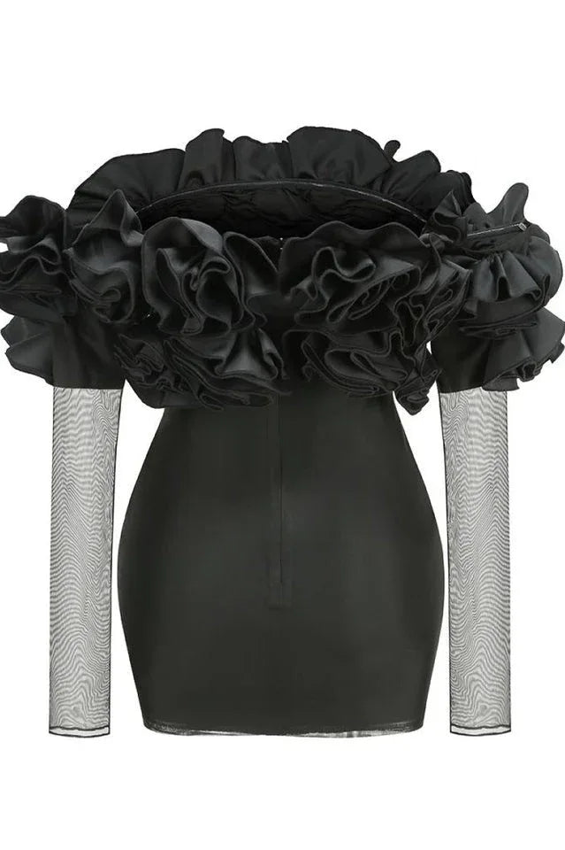 Amity Long Sleeve Tulle Floral Dress - TEVQA