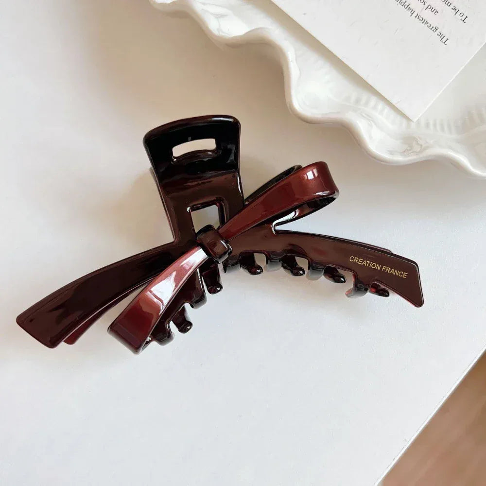Sculptural Bow Acetate Hair Claw Clip - View 7 | TEVQA
