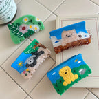 Whimsical Dog Storybook Acetate Hair Claw Clip - 3.3 Inch Scenic Accessory - TEVQA