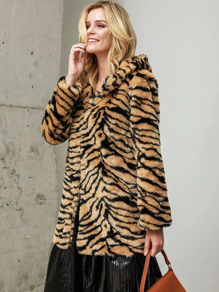 Faux Fur Hooded Coat Secondary image