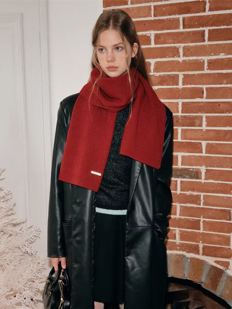 Unisex 100% Australian Wool Fine Knit Scarf
