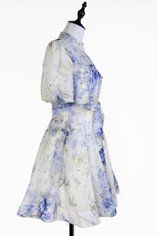 Caroline Floral Print Mini Dress