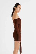 Yasmin Off Shoulder Mini Dress - TEVQA