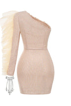 One Shoulder Rhinestone Bracelet Cocktail Dress - View 8 | TEVQA