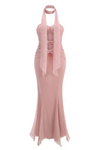 Cassandra mermaid evening gown with halter neckline - View 6 | TEVQA