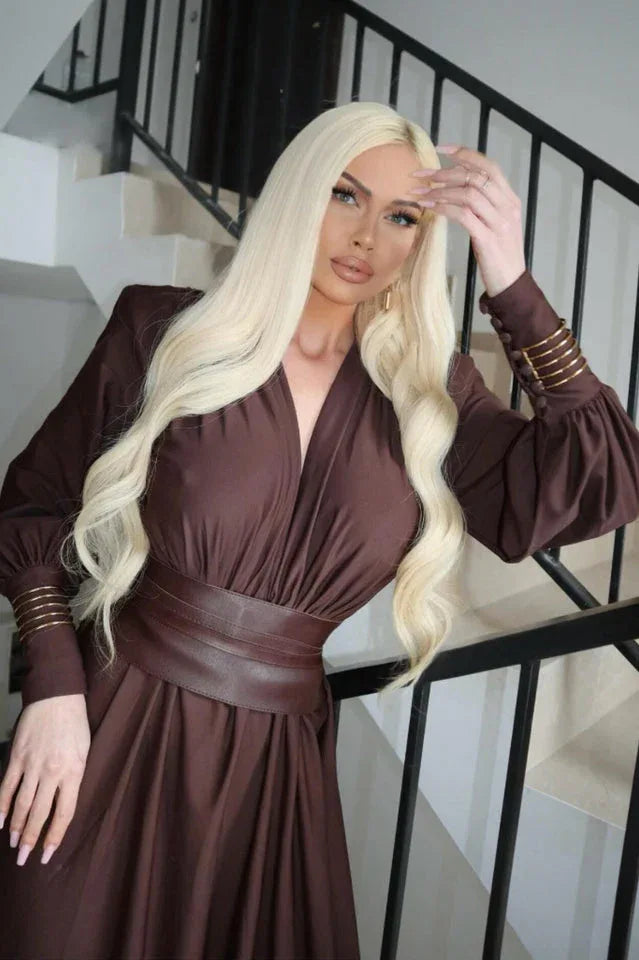 Rosey Tan Maxi Dress - View 21 | TEVQA
