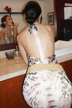 Halter Print Maxi Dress - View 9 | TEVQA