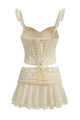 Amelia Corset Lace Up Ruffle Skirt Set | Dress In Beauty