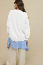 Comfy Chic Raw Seam Oversized Sweatshirt - TEVQA