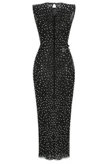 Rhinestone Cutout Mesh Maxi Gown | Dress In Beauty