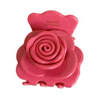 Pink rose-shaped hair claw clip