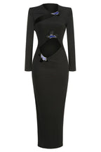 Circular Mood Stone Long Sleeve Dress - TEVQA