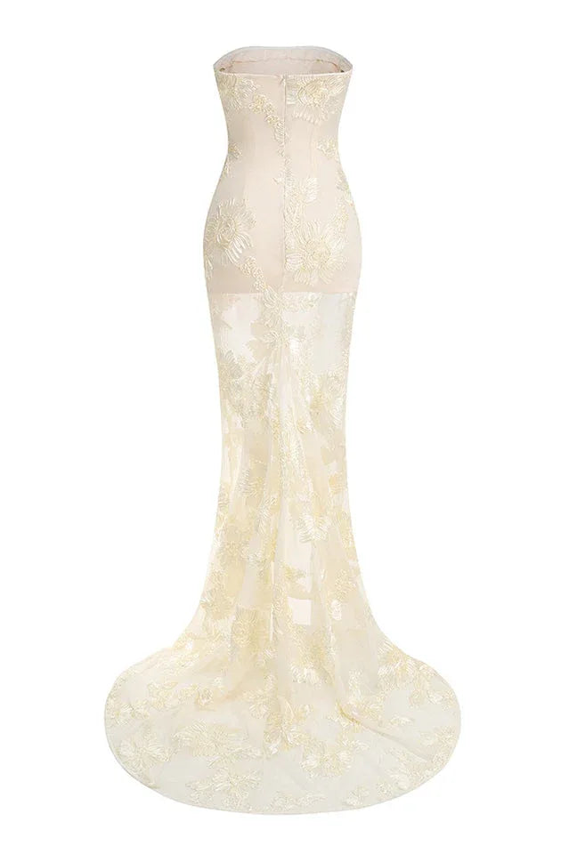 Strapless floral maxi dress - View 10 | TEVQA