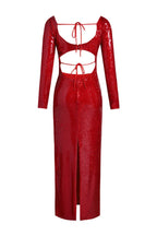 Sequin Embroidered Cut Out Maxi Dress - View 7 | TEVQA