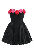 Velvet Floral Off Shoulder Mini Dress - View 9 | TEVQA