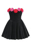 Velvet Floral Off Shoulder Mini Dress - View 9 | TEVQA