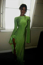 Metallic Knit Fit and Flare Dress - View 7 | TEVQA